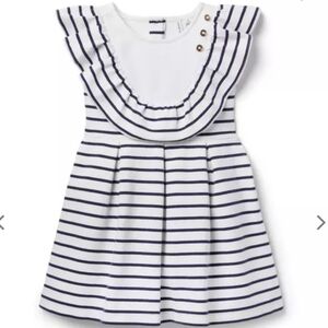 Merchant Marine Stripe Ruffle Pointe Dress